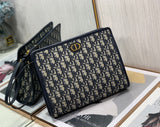 Oblique Canvas Clutch with Signature Monogram Pattern