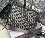 Oblique Canvas Clutch with Signature Monogram Pattern