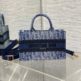 New Denim Tote Mini Oblique Stone-Washed, Strap Version, In Stock