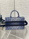 New Denim Tote Mini Oblique Stone-Washed, Strap Version, In Stock