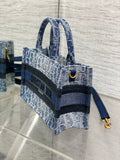 New Denim Tote Mini Oblique Stone-Washed, Strap Version, In Stock
