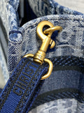 New Denim Tote Mini Oblique Stone-Washed, Strap Version, In Stock