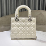 Lady 4-Grid White Parchment Silver Buckle In Stock! Spring/Summer New Color