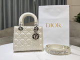 Lady 4-Grid White Parchment Silver Buckle In Stock! Spring/Summer New Color
