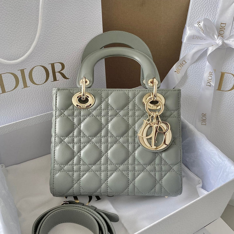 Lady 4-Grid Rock Grey - Lake Blue & Letter Strap