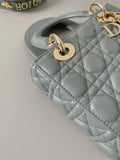 Lady 4-Grid Rock Grey - Lake Blue & Letter Strap
