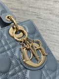 Lady 4-Grid Haze Blue - Gold Buckle & Letter Strap