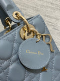 Lady 4-Grid Haze Blue - Gold Buckle & Letter Strap