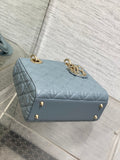Lady 4-Grid Haze Blue - Gold Buckle & Letter Strap