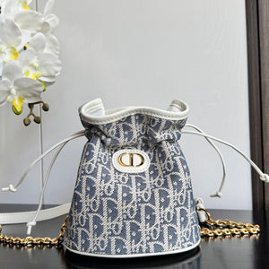 Miss Caro Latest Lucky Bag Drawstring, Blue Oblique, Bucket Bag & Style