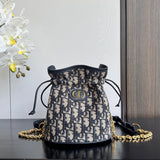 Miss Caro Lucky Bag Cute Drawstring Bucket Bag with Classic Blue