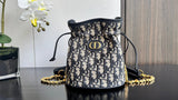 Miss Caro Lucky Bag Cute Drawstring Bucket Bag with Classic Blue