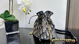 Miss Caro Lucky Bag Cute Drawstring Bucket Bag with Classic Blue