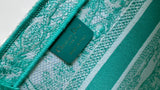 Green Tiger Basket Bag Gradient Embroidery, Diamond Grid & French Romance