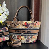 Christmas Basket Bag Coffee Brown, Gradient Butterflies & French Flair