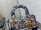 Dark Blue Lady Tiger Sculptural Embroidery, Retro-Chic & Romantic
