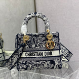 Lady Five-grid Dark Blue Tiger Sculptural Embroidery & Retro Romance