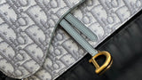 Saddle WOC Chain Bag Gray Oblique, Letter Clasp & Practical Design
