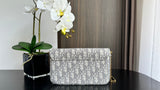 Saddle WOC Chain Bag Gray Oblique, Letter Clasp & Practical Design