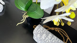 Saddle WOC Chain Bag Gray Oblique, Letter Clasp & Practical Design
