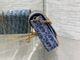 Gray Oblique Saddle WOC Letter Clasp, Card Slots & Daily Use