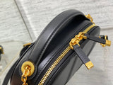 Black Pig Nose Camera Bag Oval Design, Chain Strap & Daily Essential