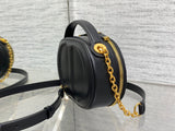Black Pig Nose Camera Bag Oval Design, Chain Strap & Daily Essential