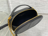 Black Pig Nose Camera Bag Oval Design, Chain Strap & Daily Essential
