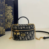 Montaigne Mini Vanity Blue Monogram, Mirror & Versatile Chain