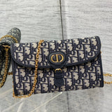 Bobby WOC Chain Bag Blue Oblique, Letter Clasp & Practical Design