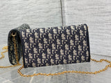 Bobby WOC Chain Bag Blue Oblique, Letter Clasp & Practical Design