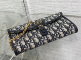 Bobby WOC Chain Bag Blue Oblique, Letter Clasp & Practical Design