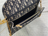 Bobby WOC Chain Bag Blue Oblique, Letter Clasp & Practical Design