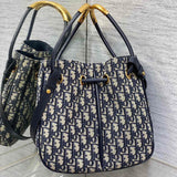Blue Oblique Nolita Gold Handle, Detachable Strap & Casual Basket
