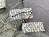 Dreamy Gray 2-in-1 Chain Bag Versatile Clutch & Coin Purse Included