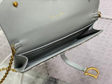 Dreamy Gray 2-in-1 Chain Bag Versatile Clutch & Coin Purse Included