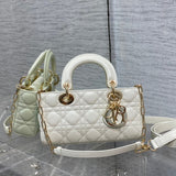 D-joy New Small Two Straps, Diamond Lattice & Soft Sheepskin