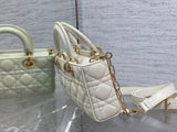 D-joy New Small Two Straps, Diamond Lattice & Soft Sheepskin