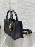 Book Tote Mini Imported Calfskin, Rattan Lattice & Summer-Ready