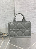 Book Tote Mini Imported Calfskin, Rattan Lattice & Summer-Ready Design