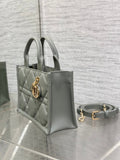 Book Tote Mini Imported Calfskin, Rattan Lattice & Summer-Ready Design