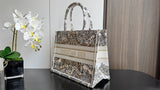 New Book Tote Gold-Thread Unicorn Embroidery, Medium & Versatile