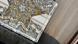 New Book Tote Gold-Thread Unicorn Embroidery, Medium & Versatile