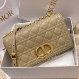 New Caro Medium Ivory Leather, Rattan Quilt & Detachable Strap