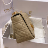New Caro Medium Ivory Leather, Rattan Quilt & Detachable Strap