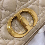 New Caro Medium Ivory Leather, Rattan Quilt & Detachable Strap