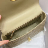 New Caro Medium Ivory Leather, Rattan Quilt & Detachable Strap