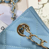 Caviar Calfskin Pearl Crush Gold Ball Phone Clutch With Chain 99098