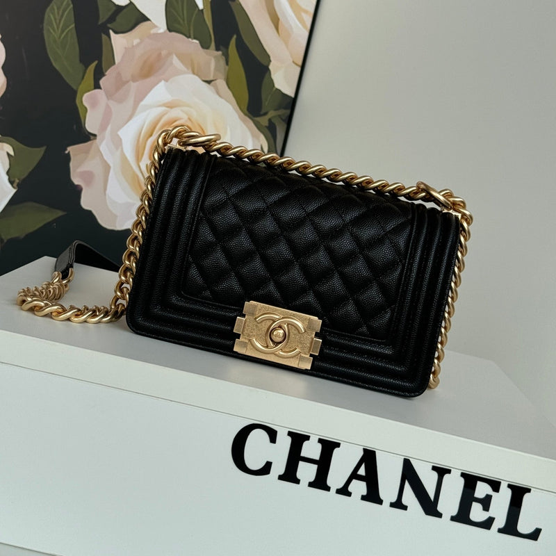 Boy Flap Bag With Handle Grained Shiny Calfskin A94805