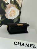Boy Flap Bag With Handle Grained Shiny Calfskin A94805